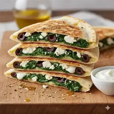 Ελληνικές Quesadillas με Φέτα και Σπανάκι