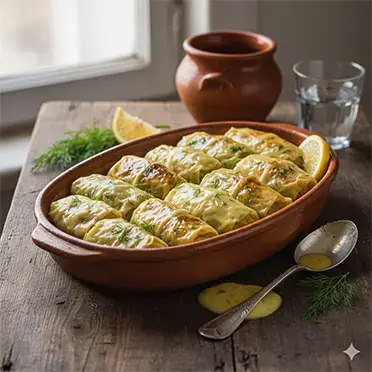 Λαχανοντολμάδες Αυγολέμονο