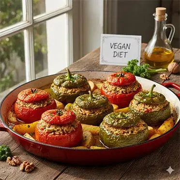 Παραδοσιακά γεμιστά στο ταψί με πατάτες και μυρωδικά - Cookaffair.gr